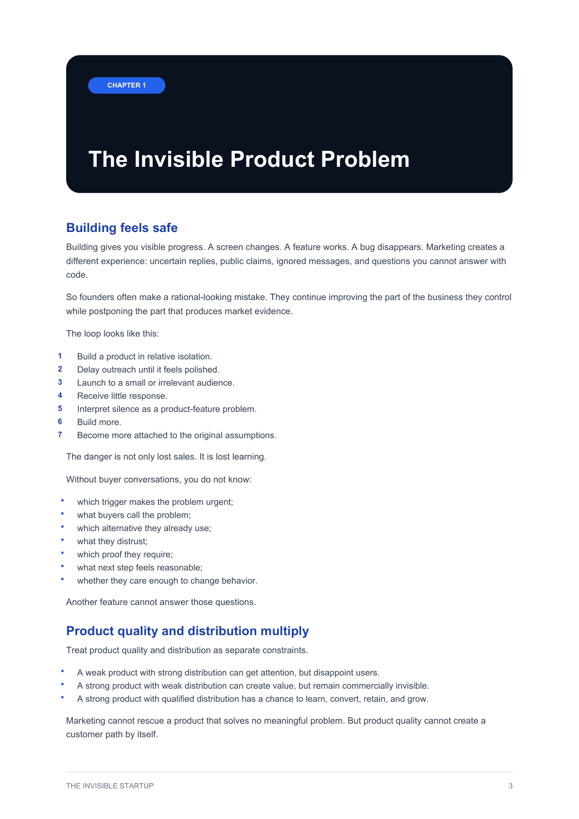 Preview of the Invisible Product Problem chapter