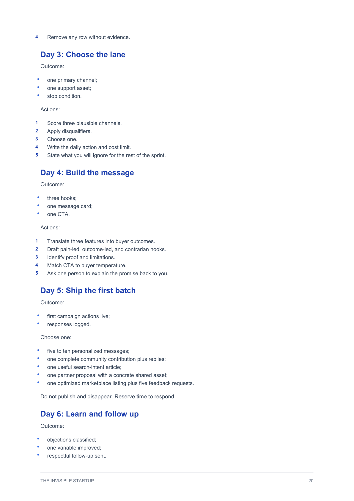 Preview of the seven-day distribution sprint